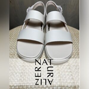 Naturalizer Womens Coast Platform Slingback Fashion Sandal 8M Porceilan